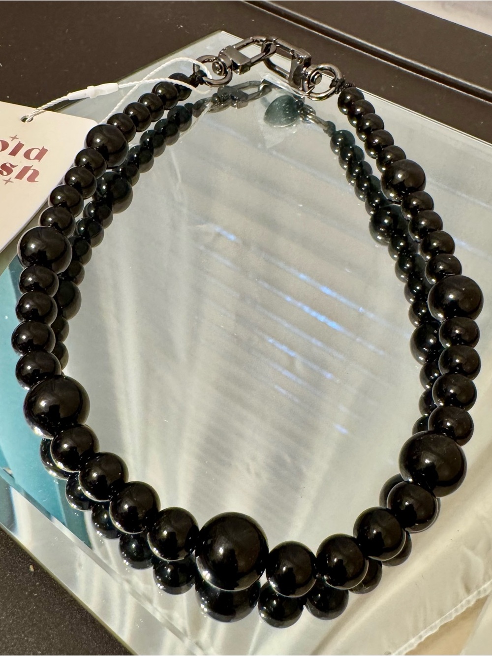 BNWT Gold Blush Black Pearls